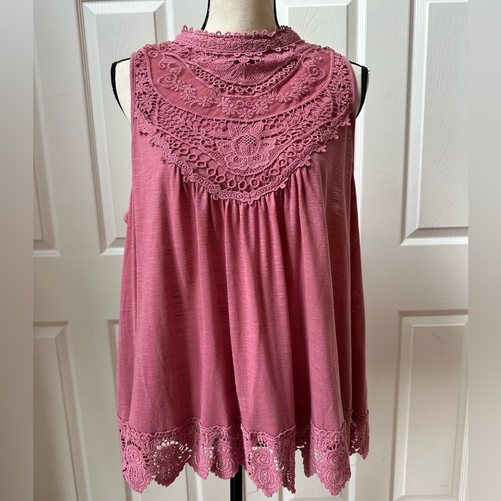 Xhilaration Pink Sleeveless Embellished Blouse